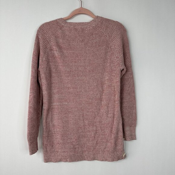 2/$30 LOFT Ribbed Tunic Sweater Adjustable Slit Pink Medium #A0626 TRB3 - Picture 4 of 7